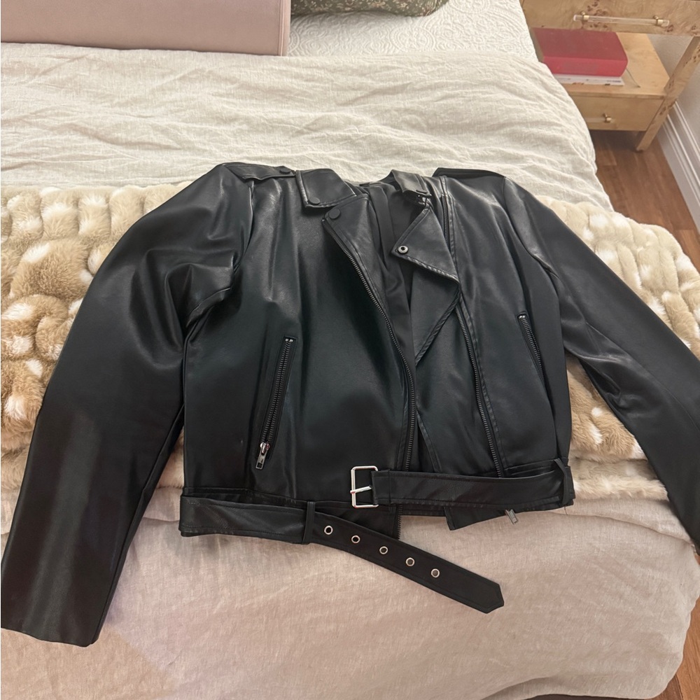 Black Vegan Leather Women's Jacket